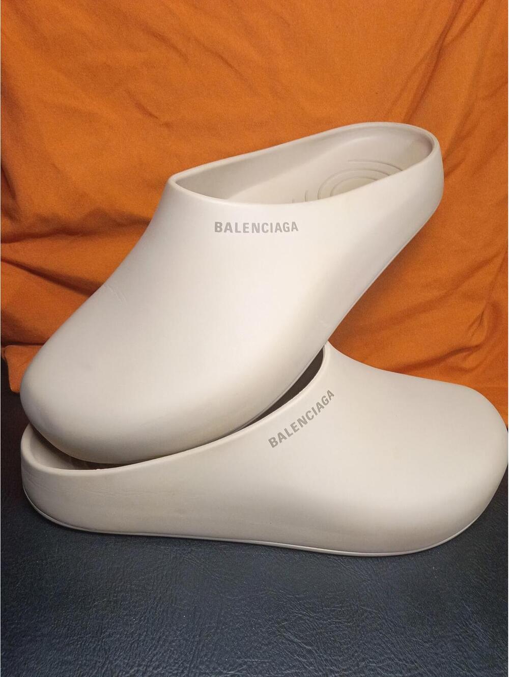Balenciaga Beige Slip-On Clogs